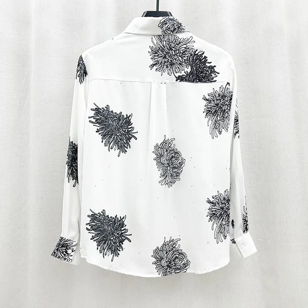 Solid Floral Sequin Starry Sky Shirt
