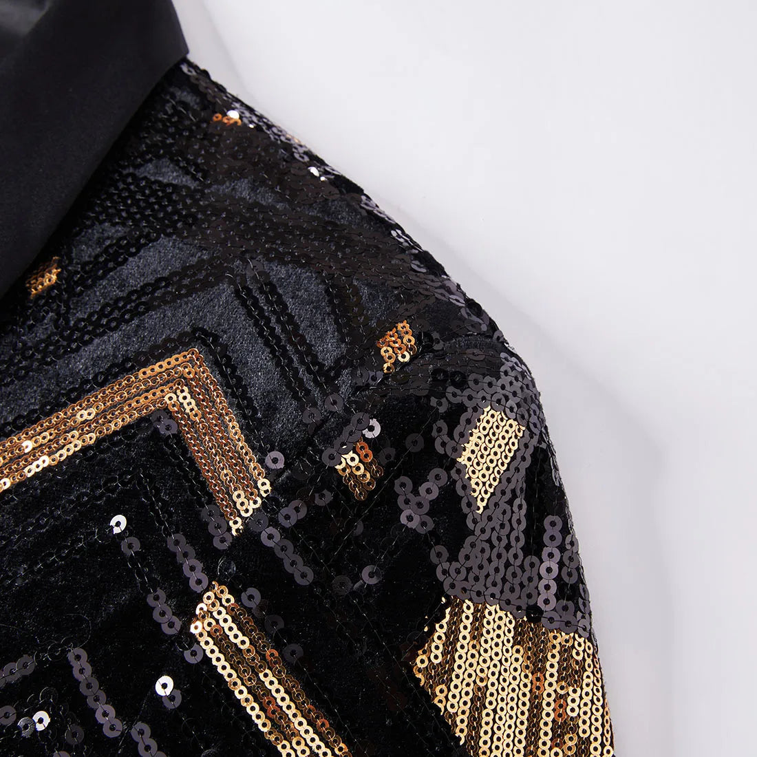 Black Gold Sequins Party Club Blazer