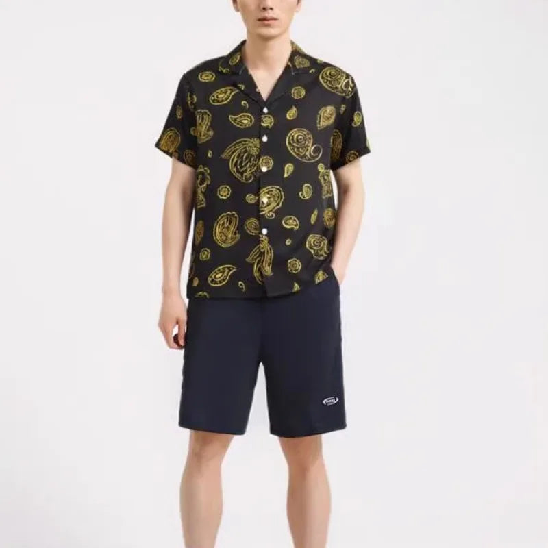 Black Geometric Paisley Pattern Shirt