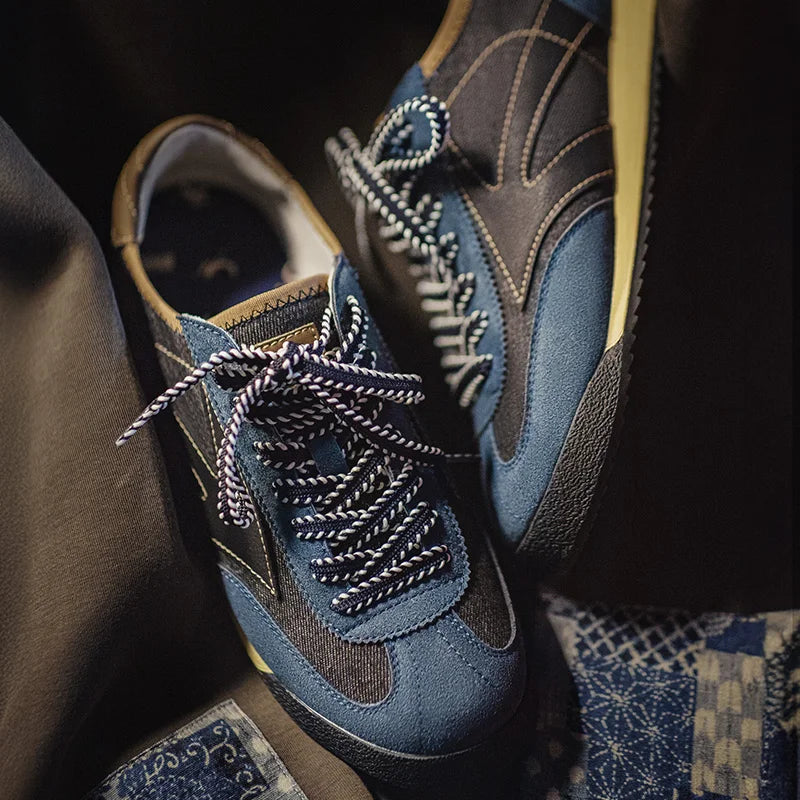 Indigo Retro Patch Sneakers