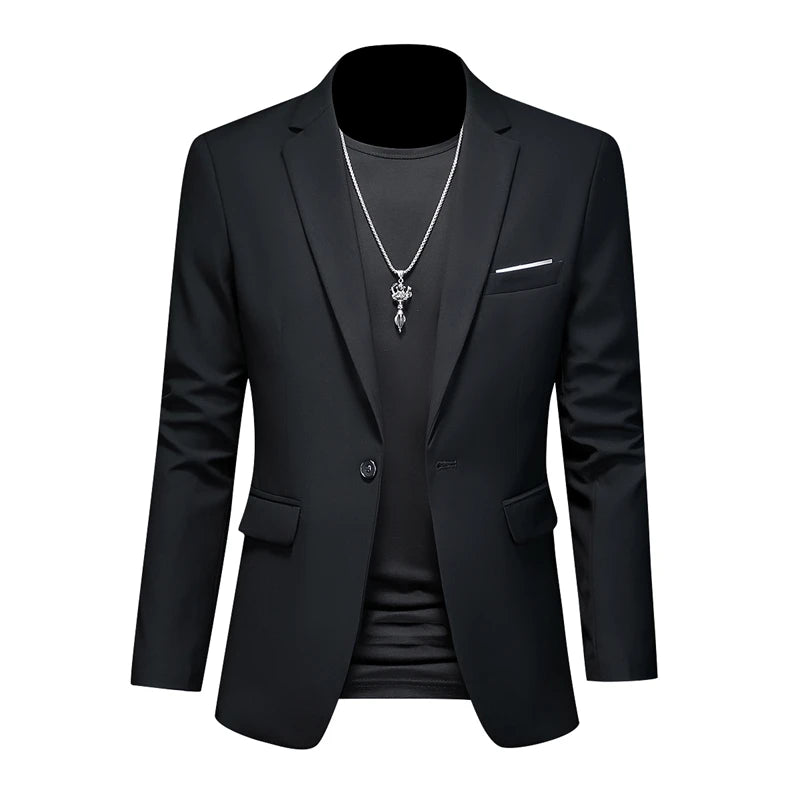 Fashion Solid Business Slim Fit Blazer