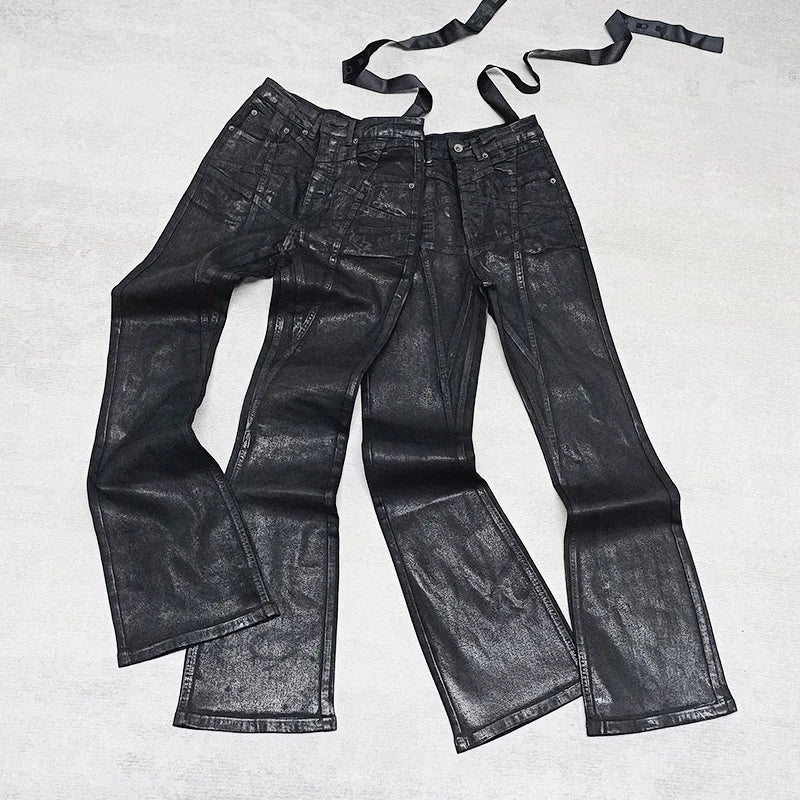 Waxed Street Flare Jeans