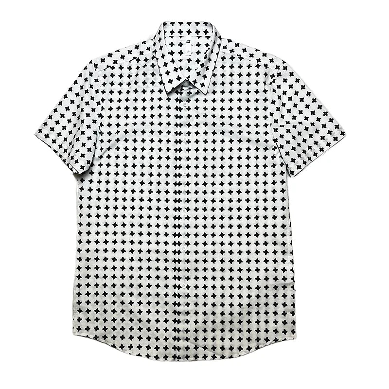 Geometric Pattern Slim Fit Casual Shirt