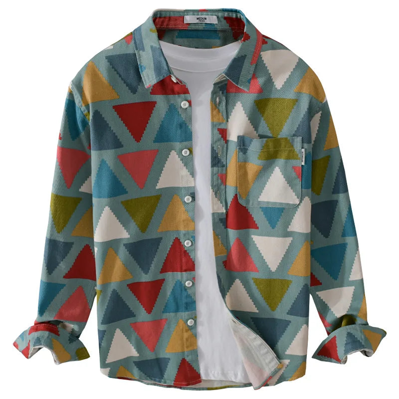 Cotton Triangle Geometric Printed Shirt
