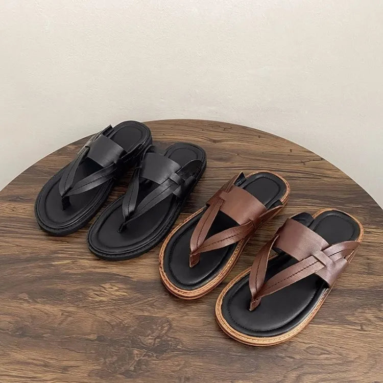 Vintage Cow Leather Slippers