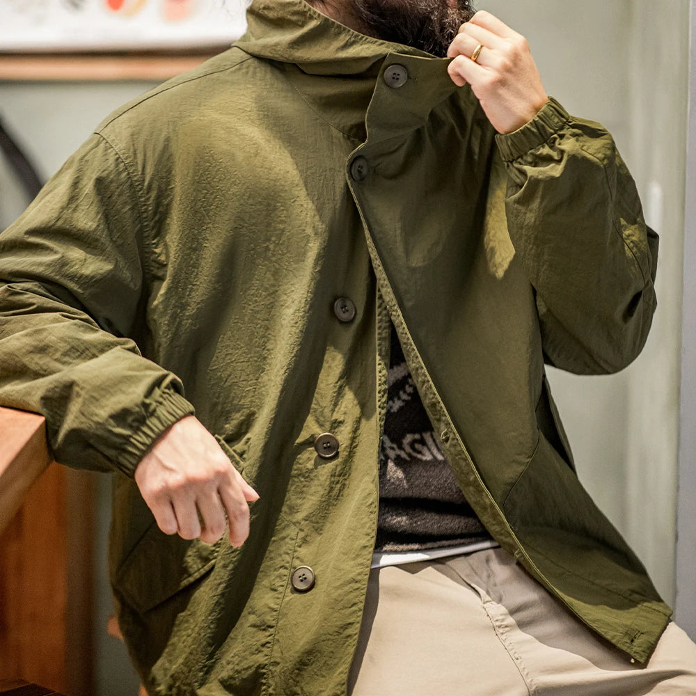 Solid Color Thin Hooded Jacket