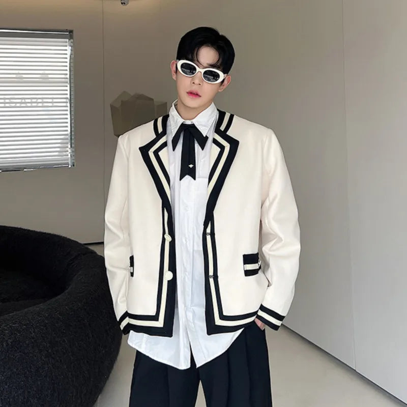 Korean College Style Striped Blazer