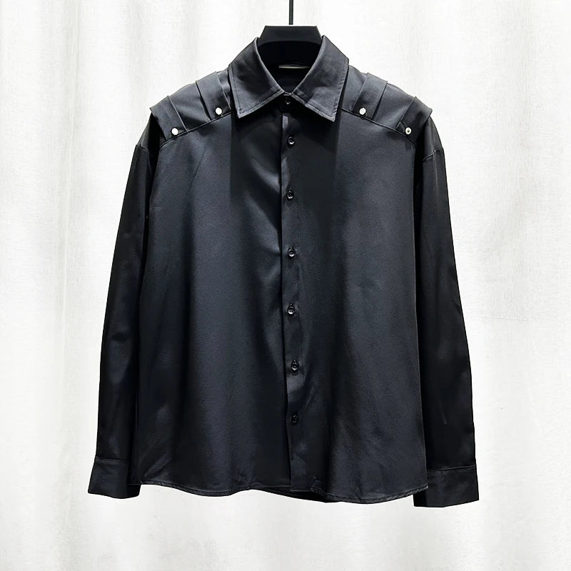 Niche Design Rivet Tie Loose Shirt