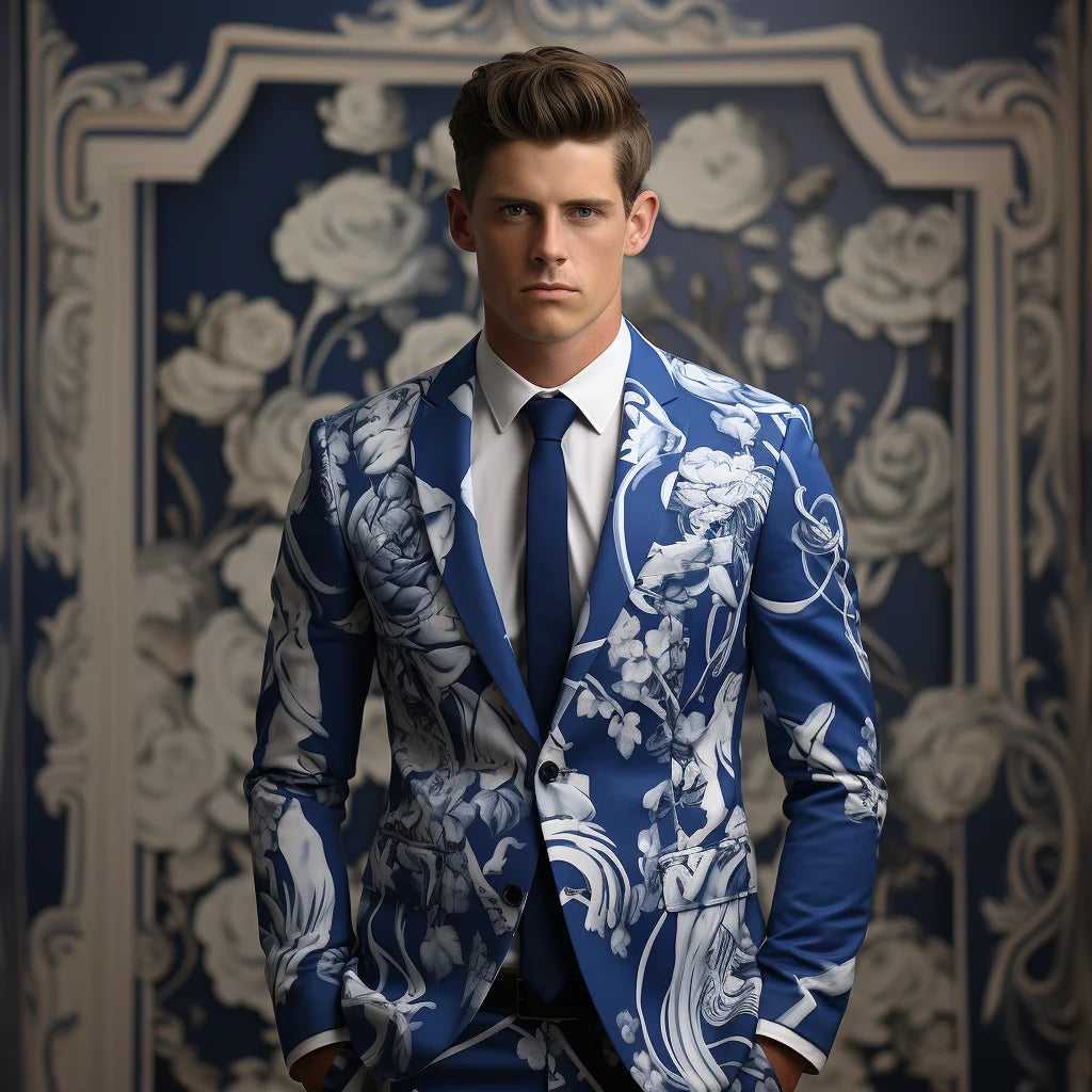 Full Printed Polyester Blazer Suit