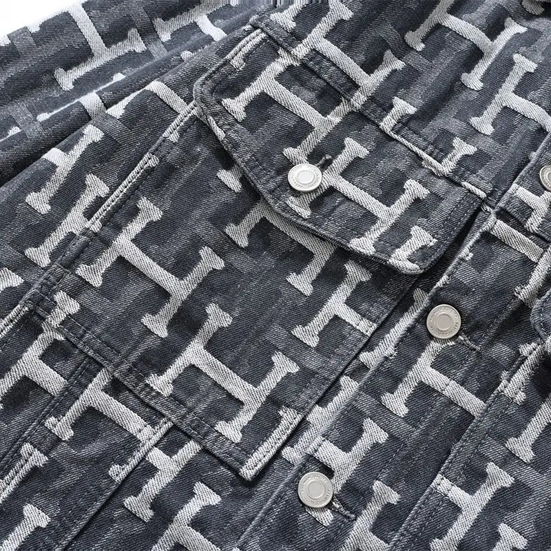 Streetwear Letter Denim Oversize Jacket