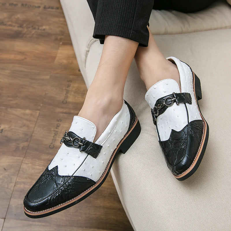 Exotic Leather Buckle Loafers