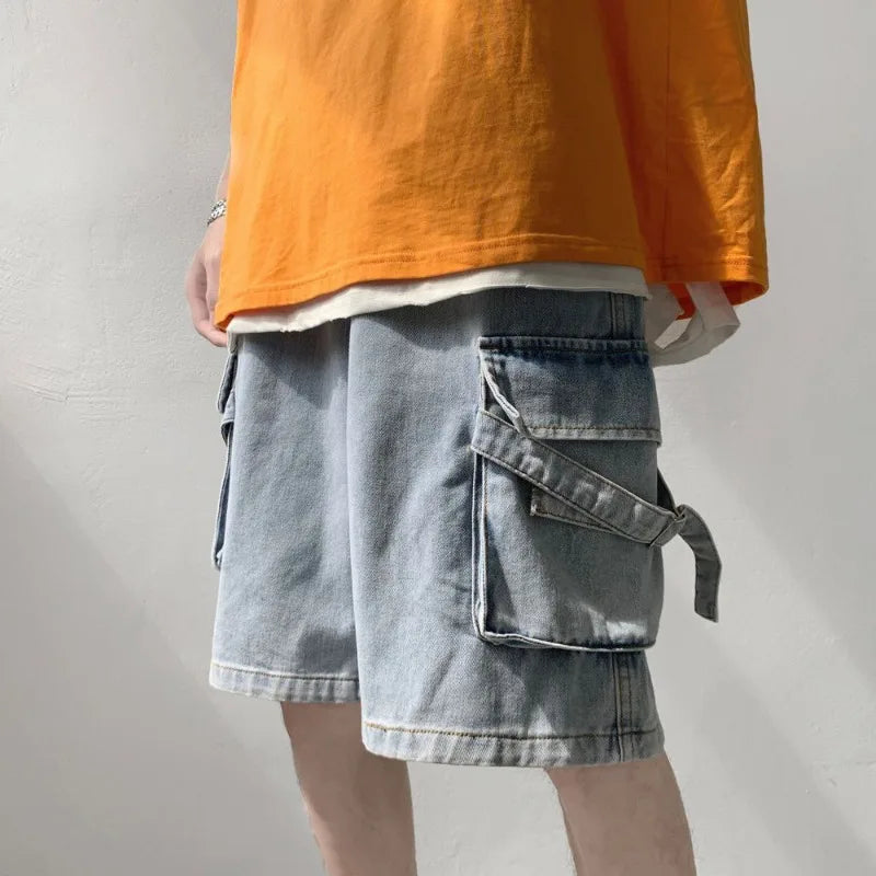 Men's Summer Cargo Denim Shorts