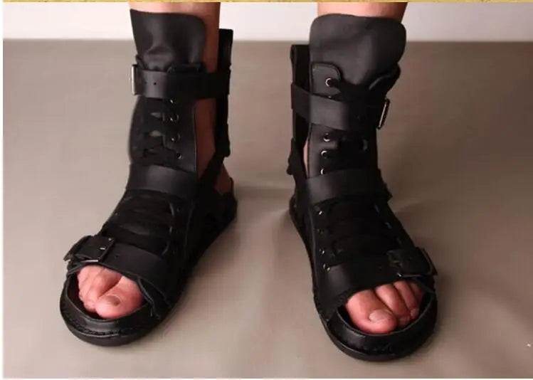 Black Rome Gladiator Lace-up Sandals