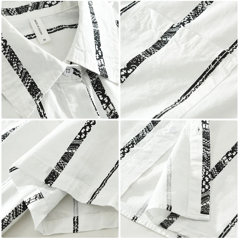 Striped Casual Turn-Down Collar Shirt