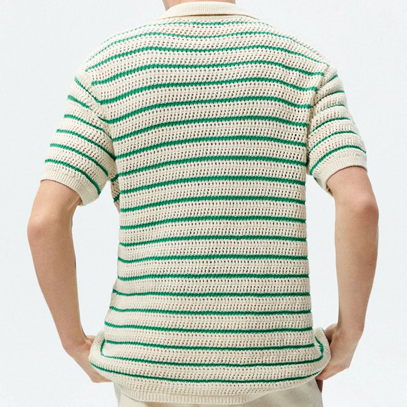 Striped Woolen Single Breasted Shirt