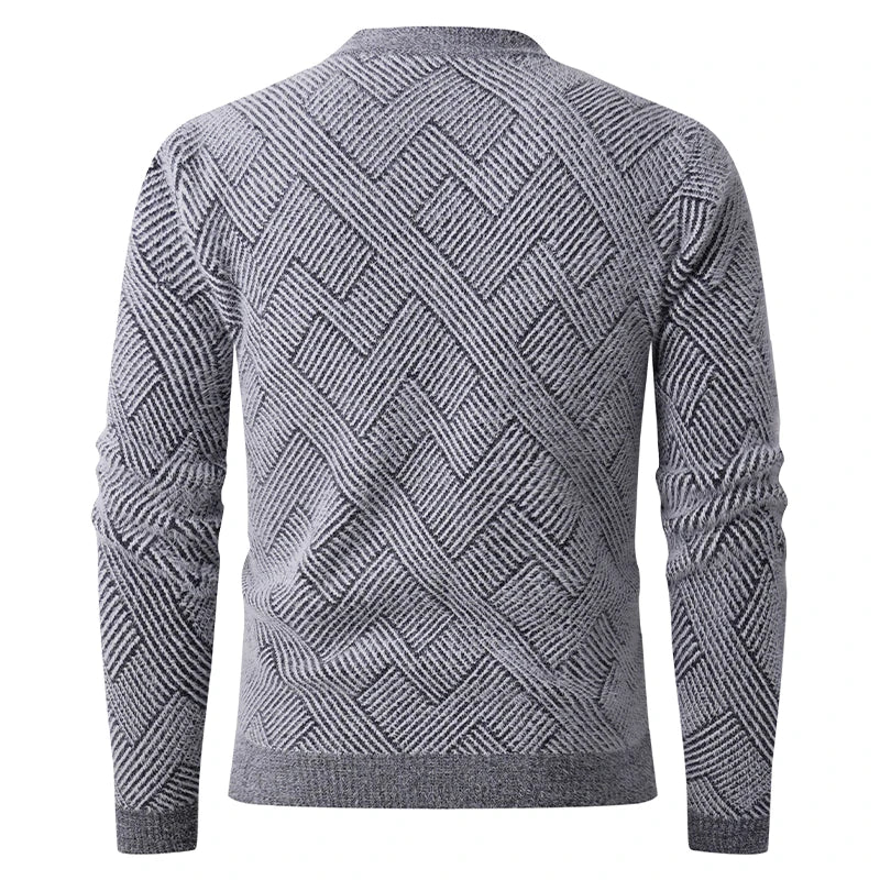 Half High Collar Knitted Men's Sweater