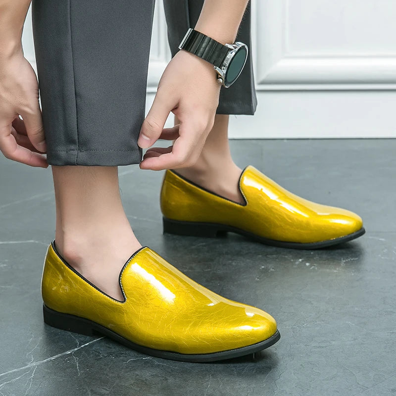 High-Gloss Statement Slip-On Loafers