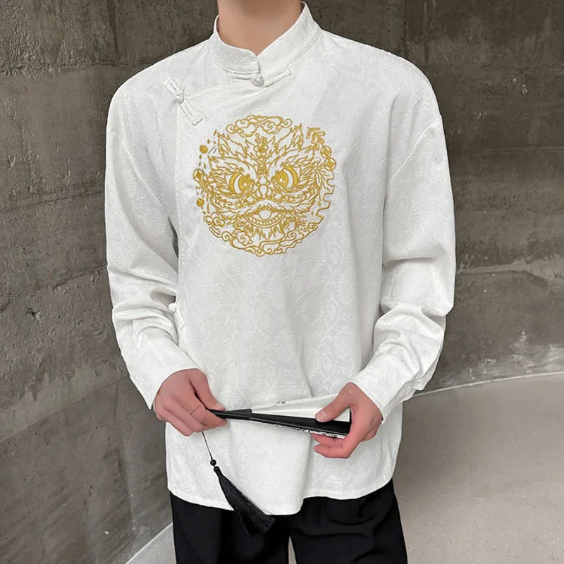 Fashion Chinese Embroidered Dragon Shirt