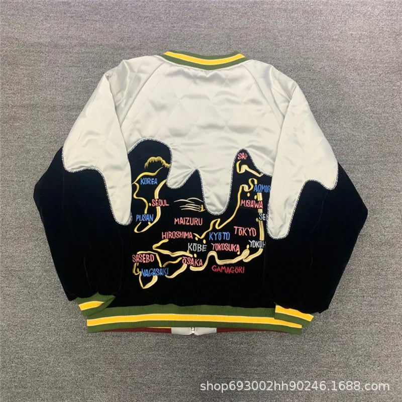 Japanese Embroidered Streetwear Baseball Jacket