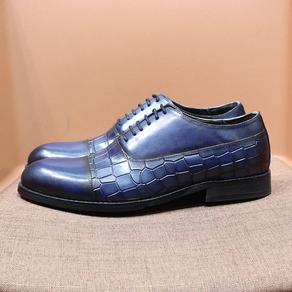 Elegant Pattern Leather Oxford Shoes