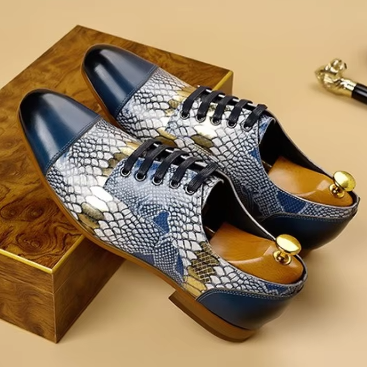 Luxury Python Pattern Oxford Dress Shoes