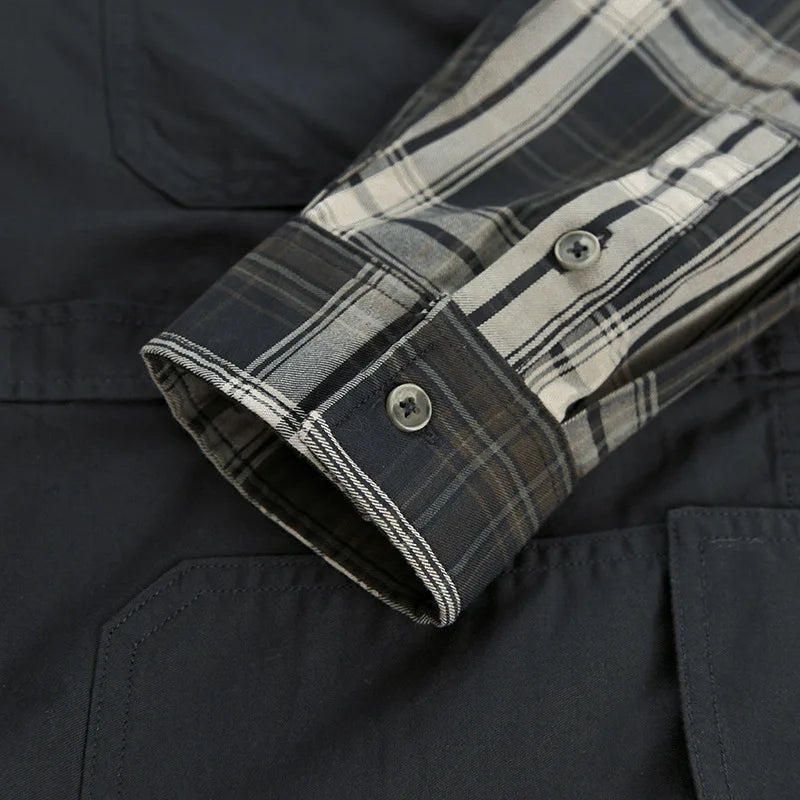 Plaid Pattern Two Pockets Cotton Shirt