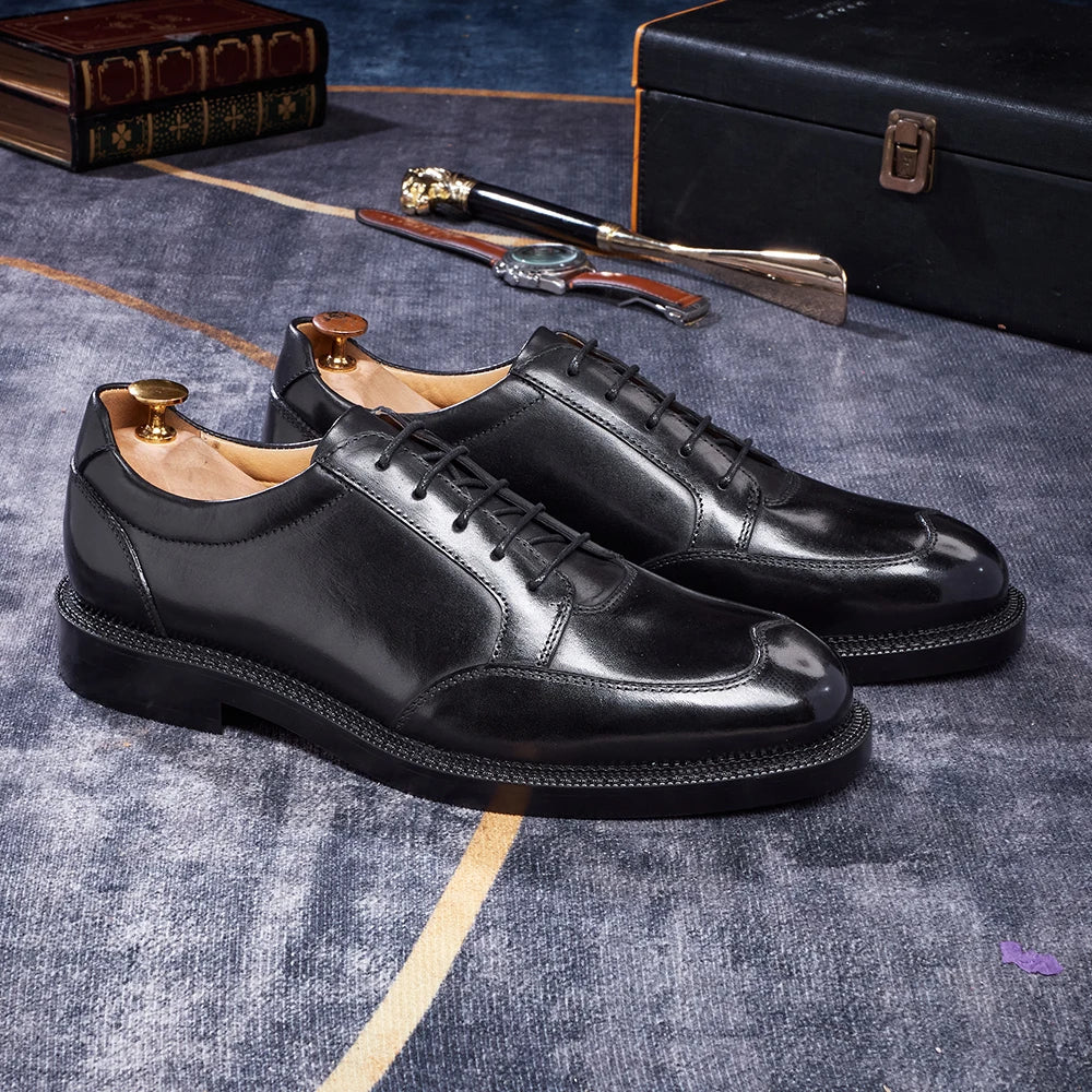 Polished Leather Upper Men's Shoes