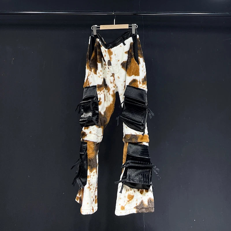 Multiple Big Pockets Patchwork Pants
