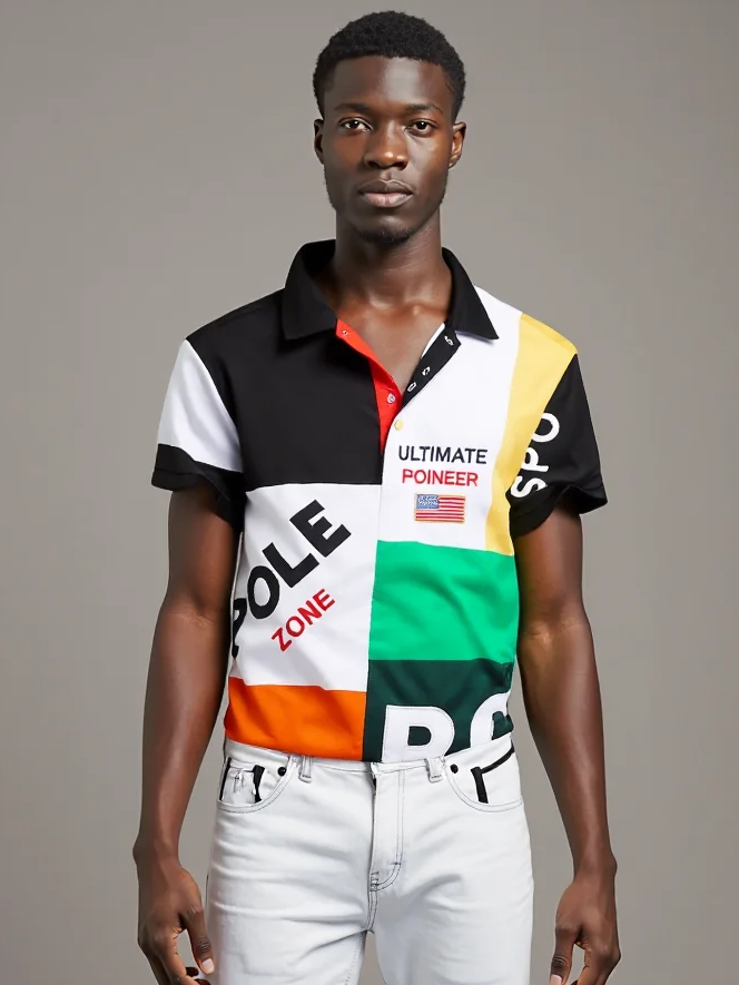 USA Royal Color Block Polo Shirt