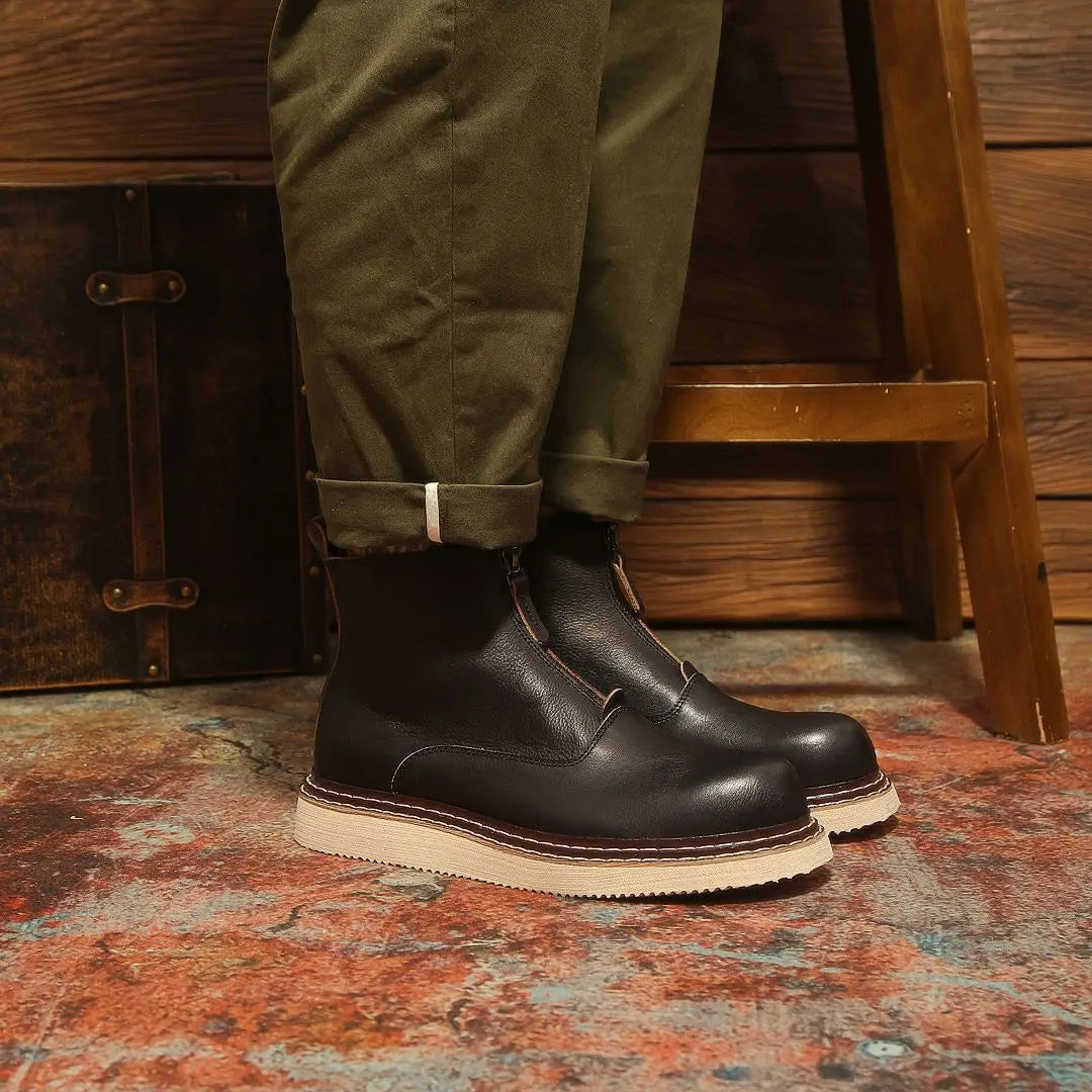 Elegant Solid Genuine Leather Ankle Boots