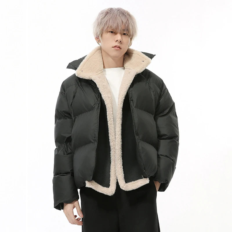 Fake Two-piece Style Single Breasted Parka
