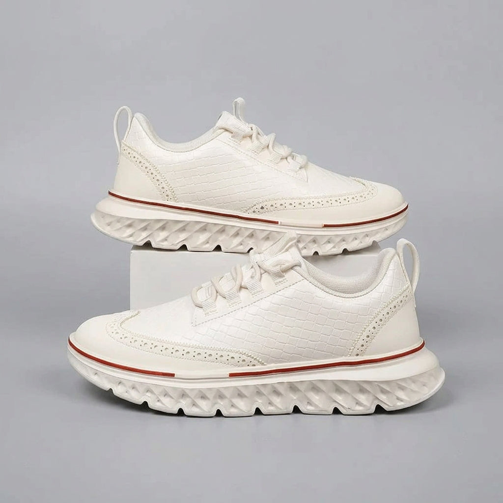 Casual Solid Woven Texture Brogues Sneakers