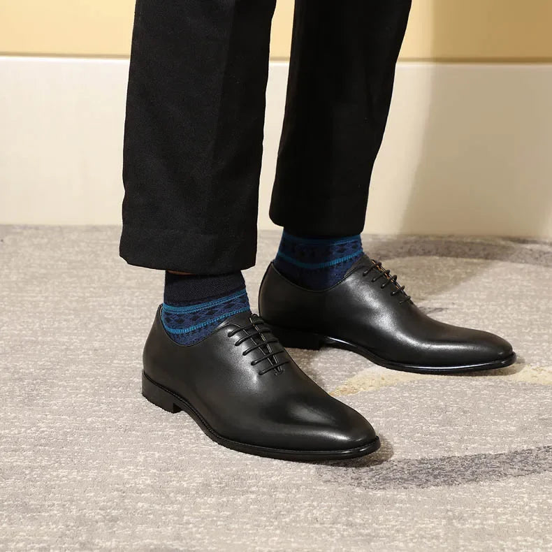 Smooth Wood Leather Men's Shoes