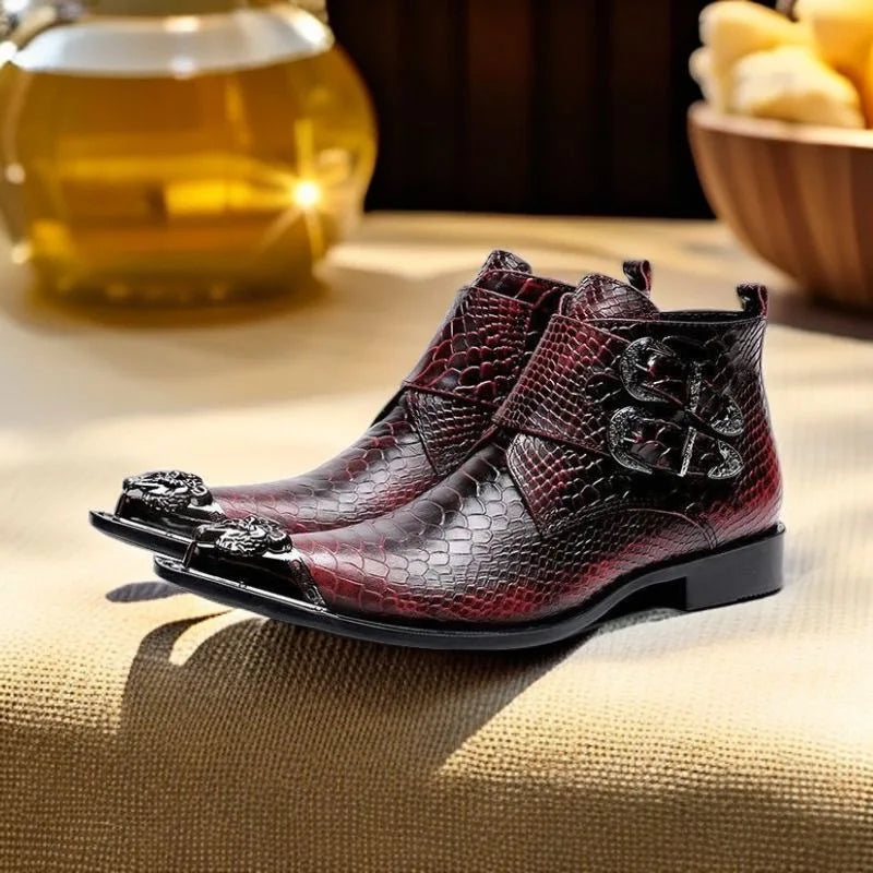 Premium Genuine Leather Metal Appliques Boots