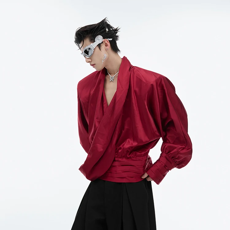 Solid Oversized Flowy Plaid Blouse Shirt