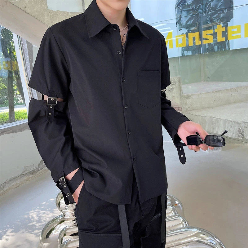 Metal Strap Long Sleeve Shirt