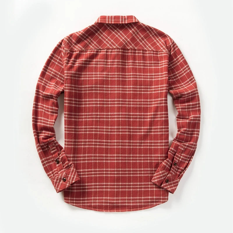 Double Pockets Plaid Men's Shirt