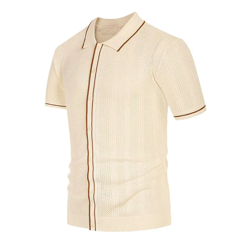 Solid Ice Hollow Breathable Shirt