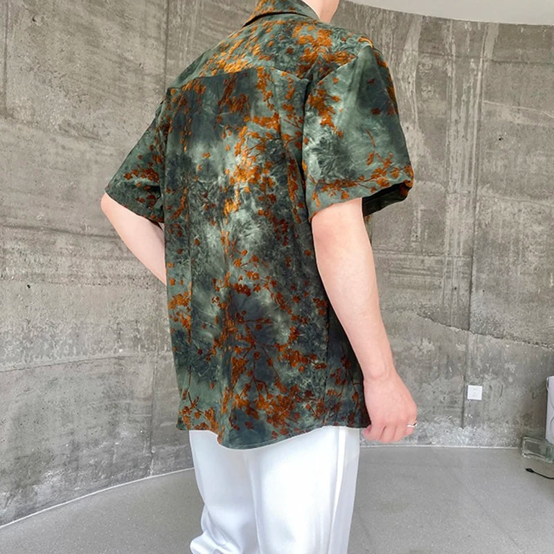 Short-Sleeved Cotton Jacquard Shirt