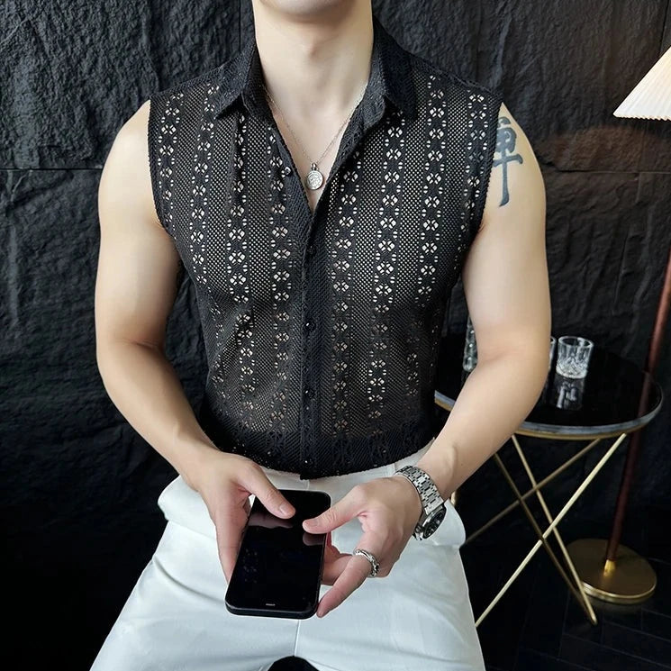 Casual Hollow Out Geometric Vest