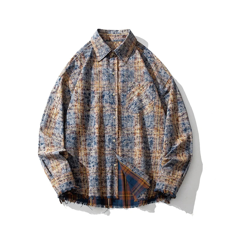 Plaid Pattern Retro Long Sleeve Shirt