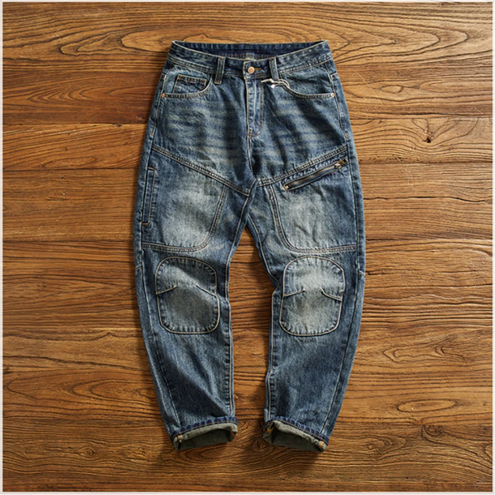 American Vintage Style Patchwork Jeans