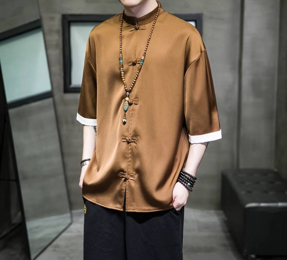 Retro Chinese Solid Men's Shirt