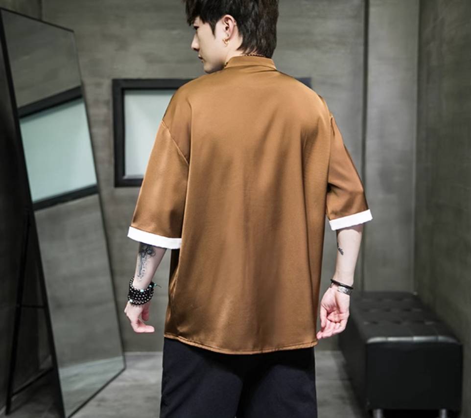 Retro Chinese Solid Men's Shirt