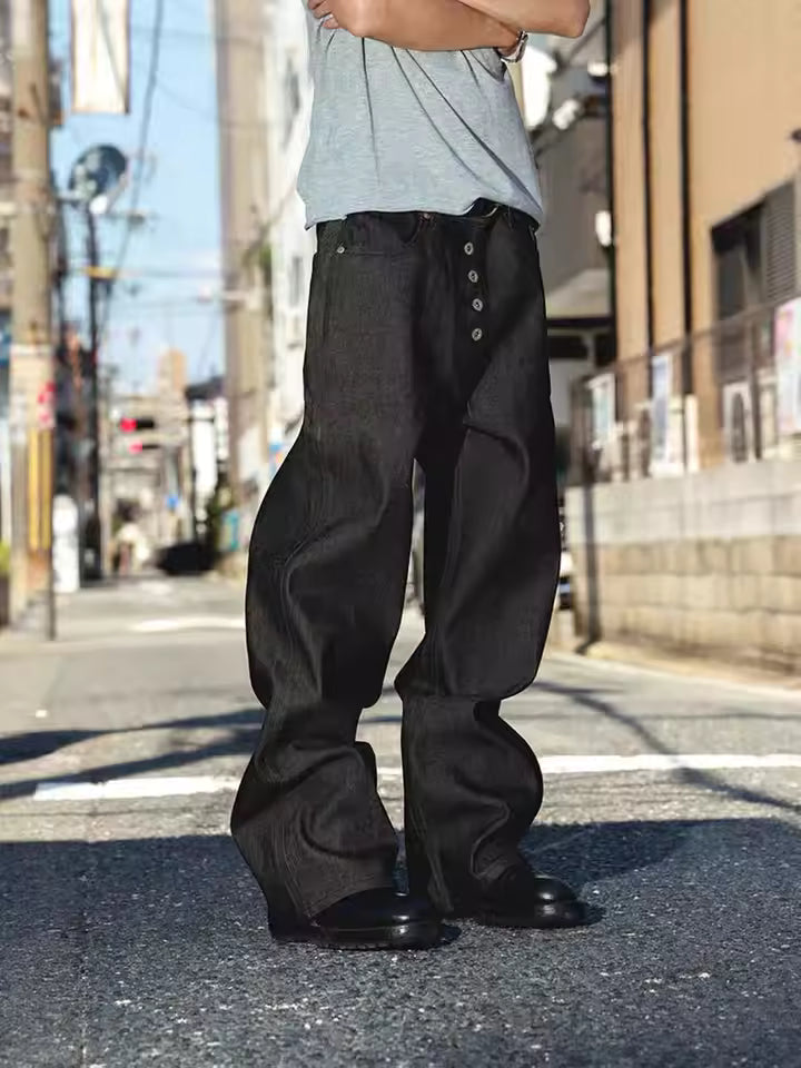 Black Low Waist Loose Jeans