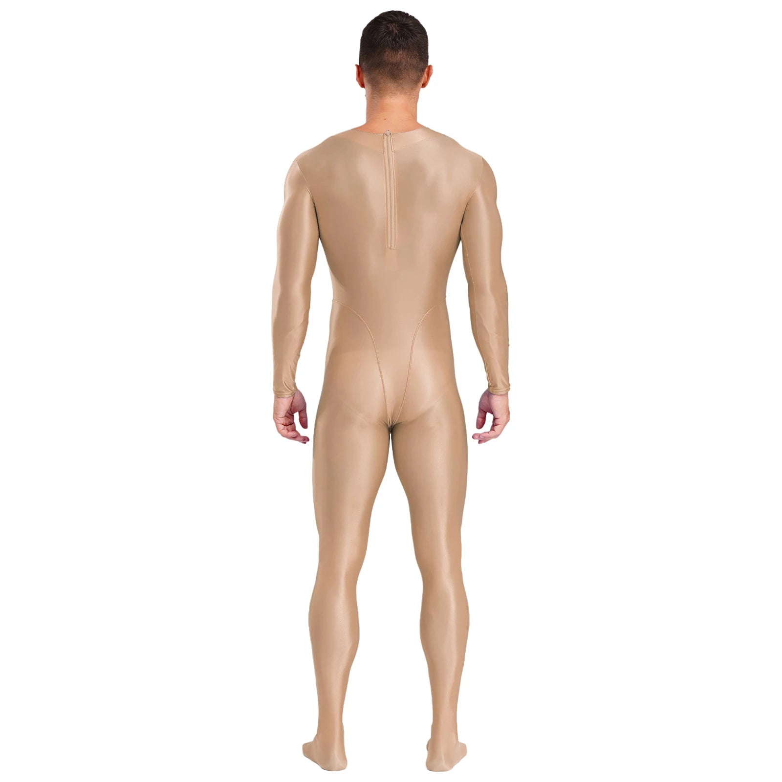 Long Sleeve Smooth Glossy Jumpsuit