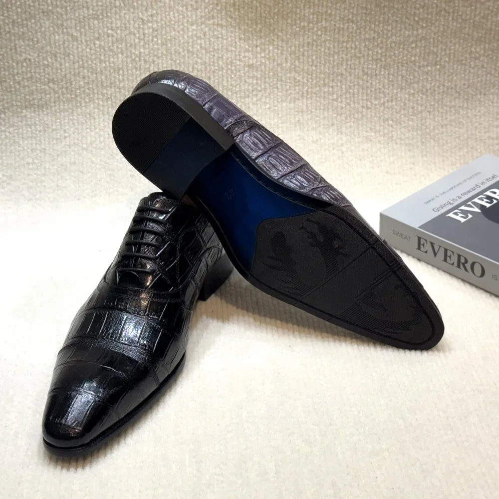 Luxury Croc-Embossed Formal Leather Shoes