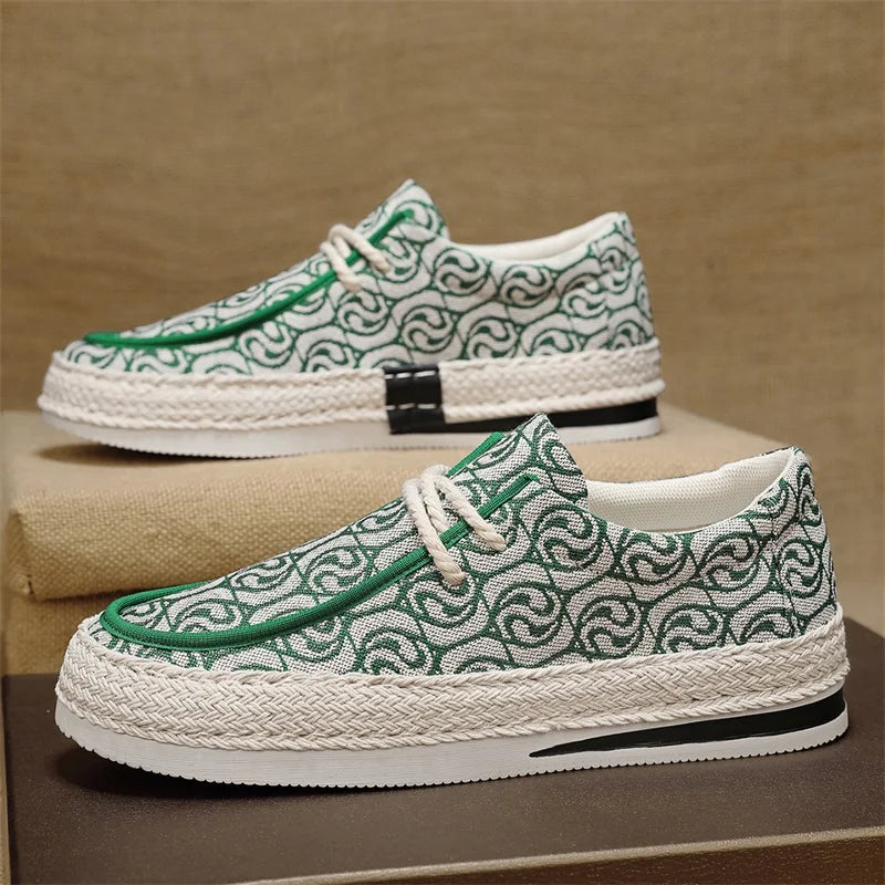 Harajuku Geometric Pattern Canvas Sneakers