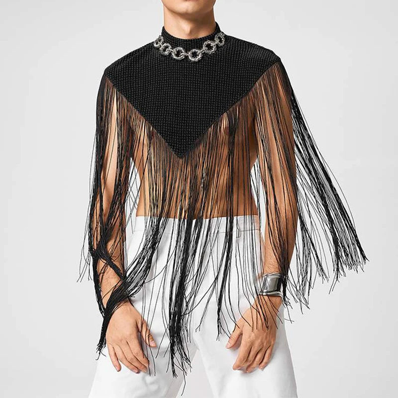 Men's Irregular Patchwork Tassel Vest