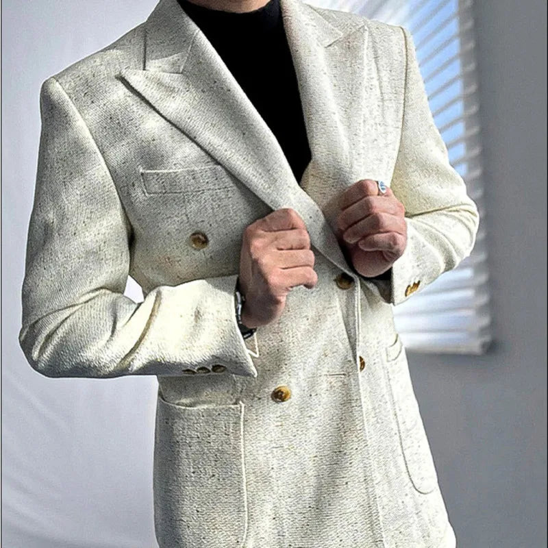 Apricot Double Breasted Men's Blazer